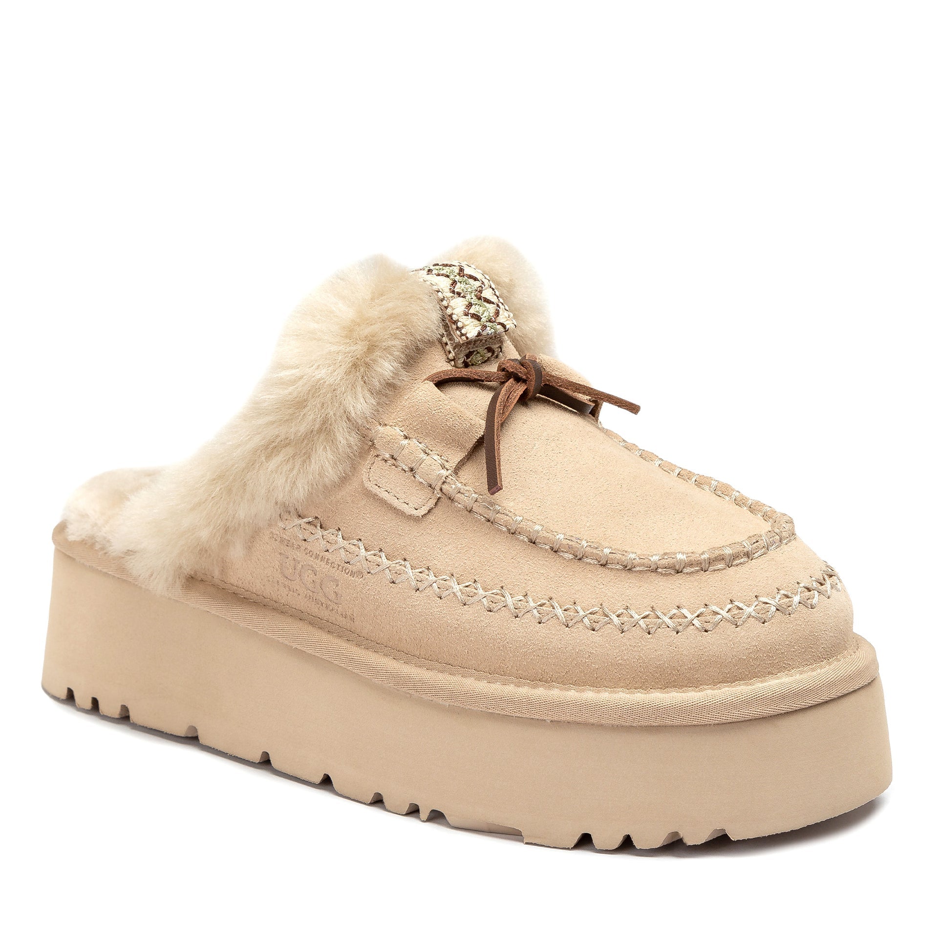 Lace Bow Platform Slippers women's sheepskin ugg slippers view 7