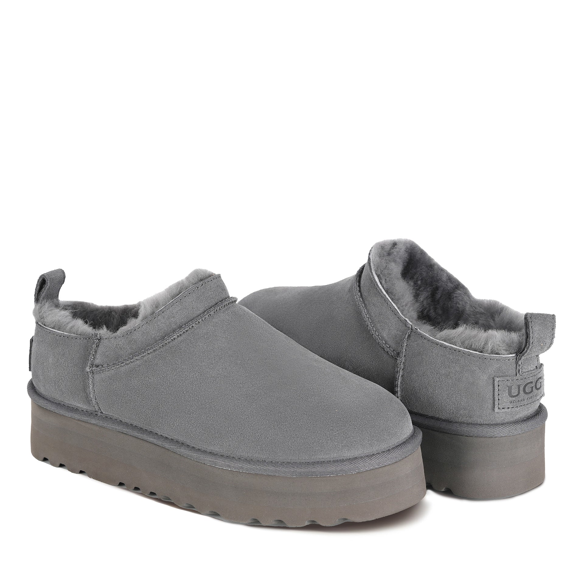 Mini Platform Uggs, women's slippers in Grey view 3