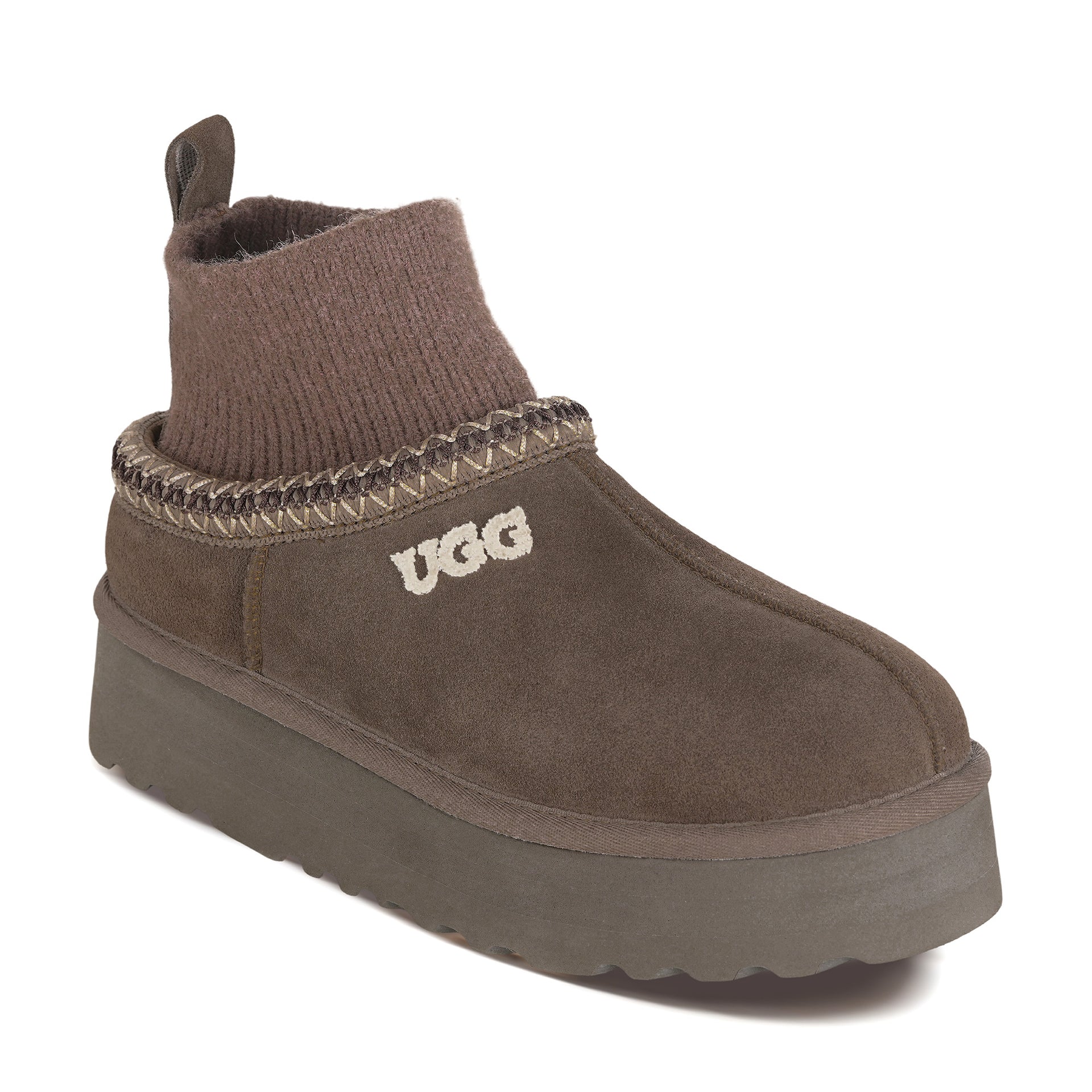 Tassie Knit Platform Uggs, women's slippers in Hickory view 7