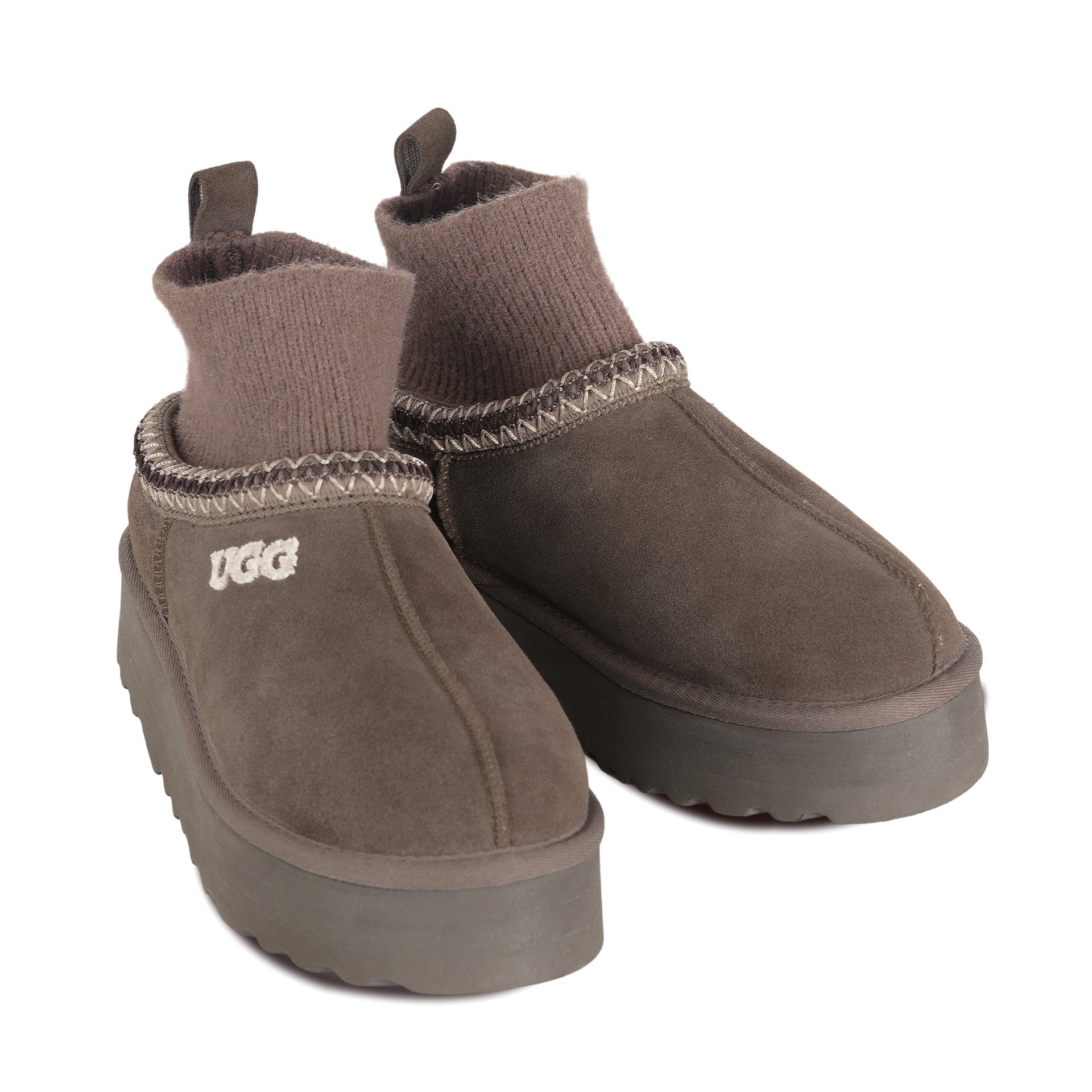 Tassie Knit Platform Uggs, women's slippers in Hickory view 8