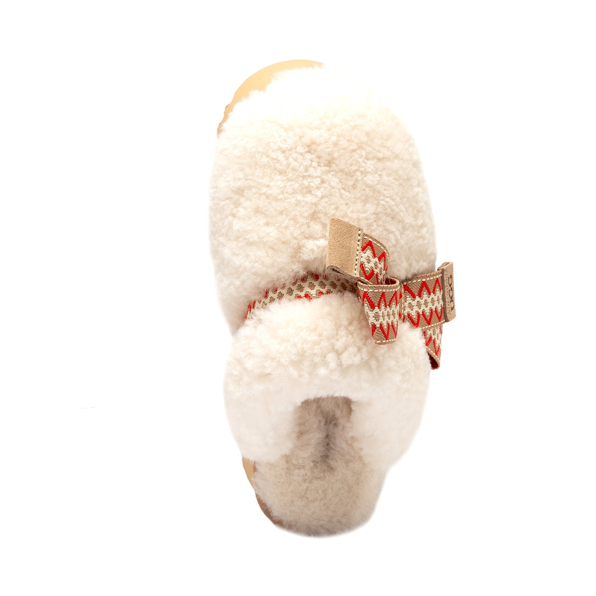 Fluffy Bow Platform Uggs, women's slippers in Ivory view 10