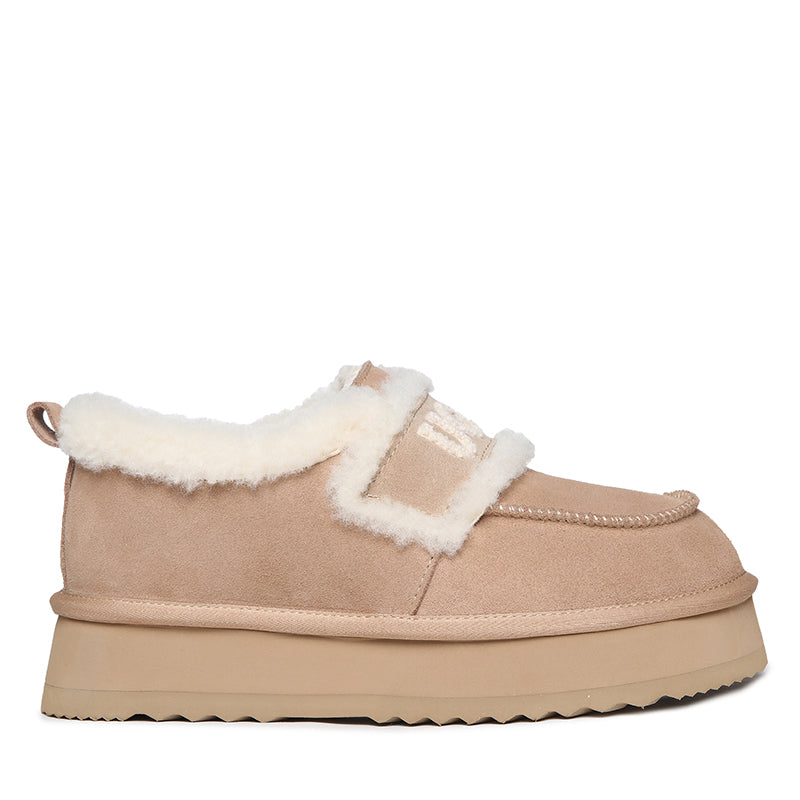 Ultimate Platform Fluffy Uggs, women's slippers in Sand view 6
