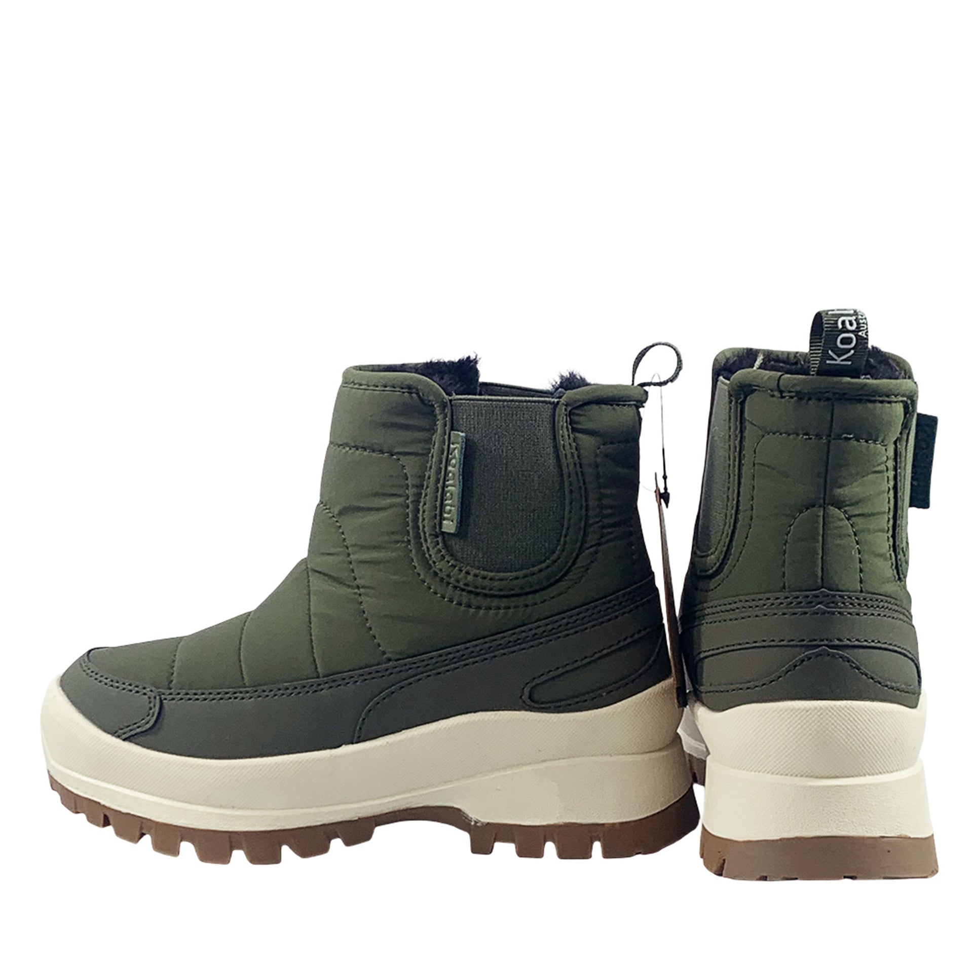 Mika Sheepskin Waterproof Boots, for women in Forest Green view 3