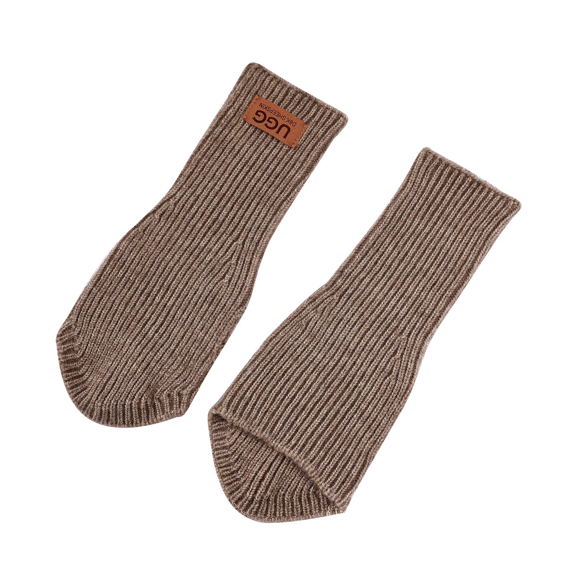 Fingerless Ugg Gloves, for women and men in Light Camel view 2