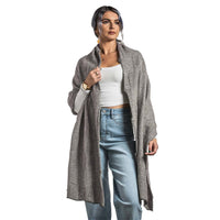Premium Possum and Merino Wool - Jacquard Wrap, for women in Mocha view 1