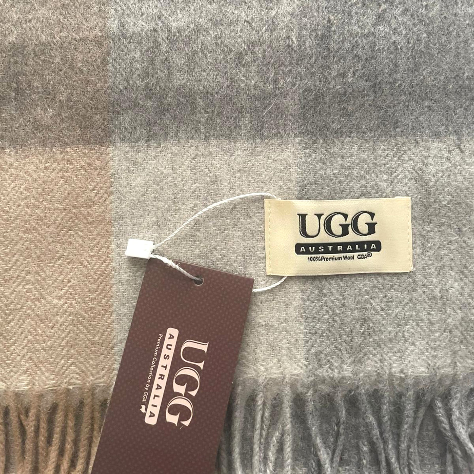 Premium Wool Scarf Uggs, for women and men in Moss view 16