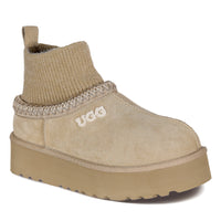 Tassie Knit Platform Uggs, women's slippers in Mustard Seed view 12