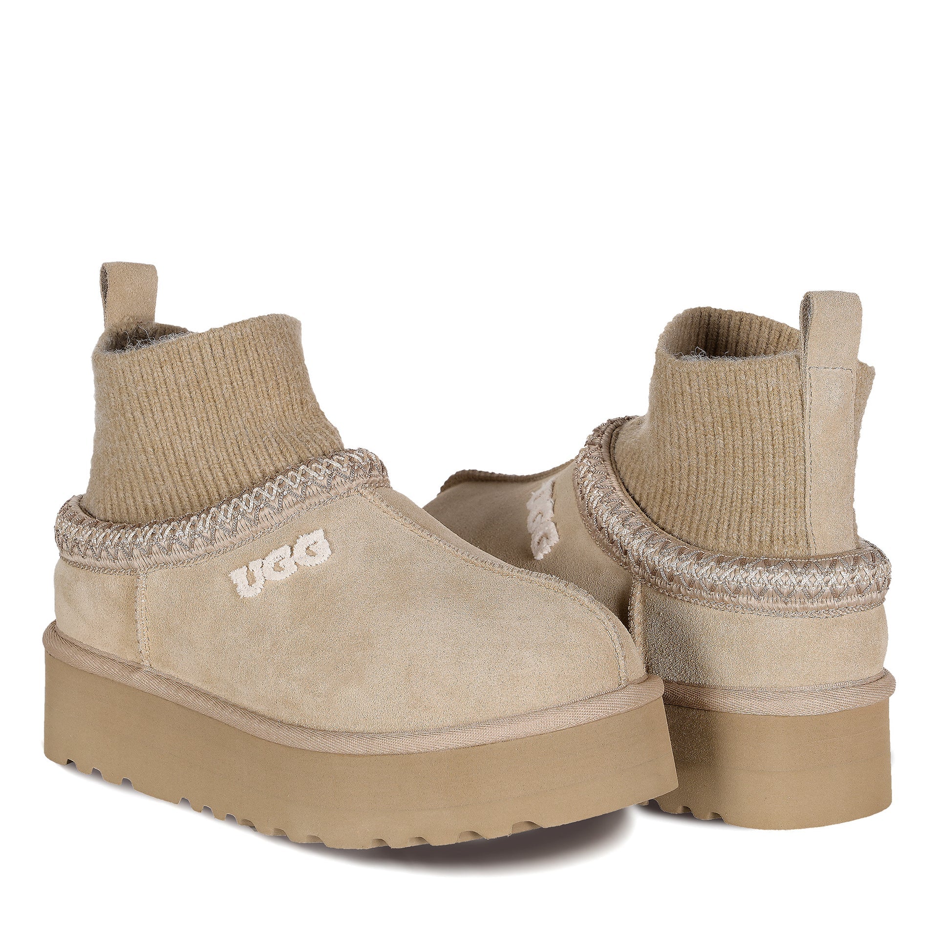 Tassie Knit Platform Uggs, women's slippers in Mustard Seed view 14