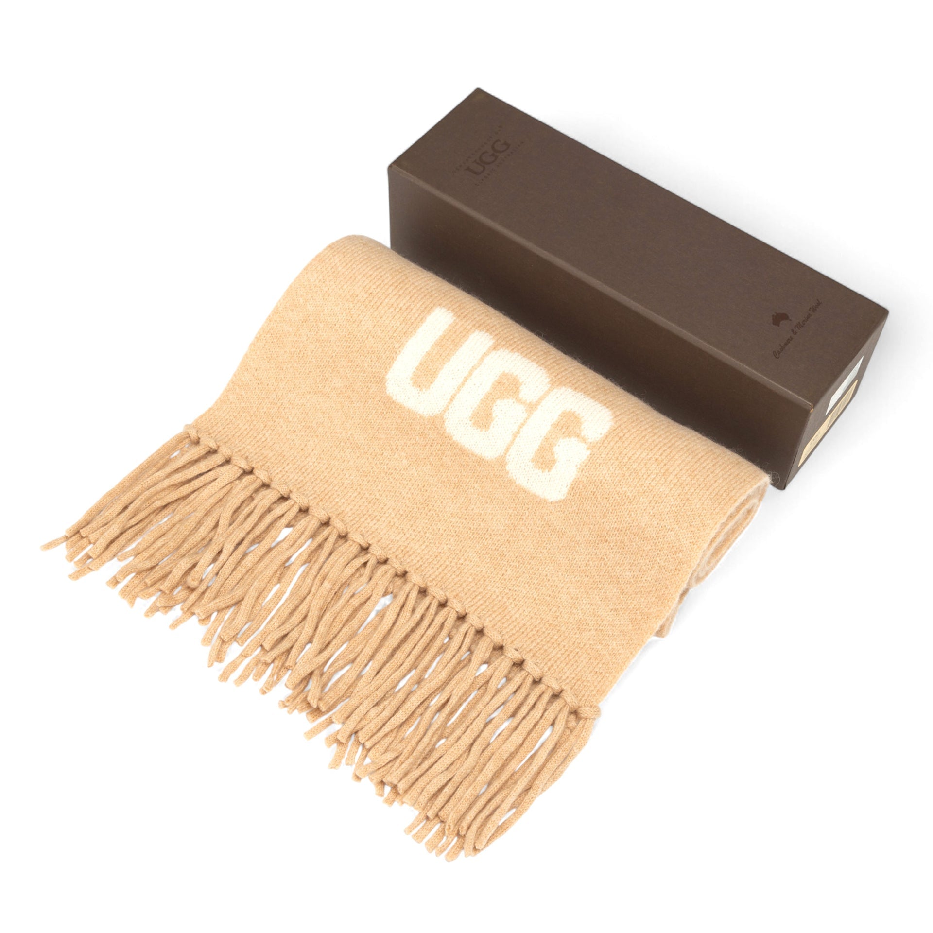 Cashmere Aus Wool Scarf Uggs, for women and men in Oat Milk view 32