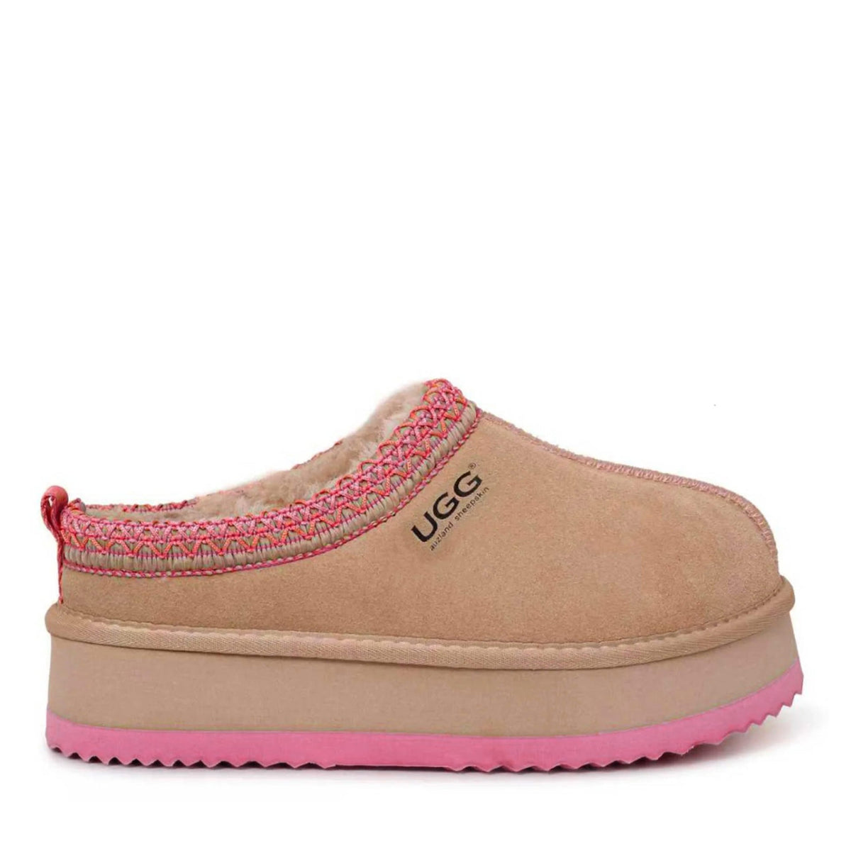 Premium Tassie Platform Uggs, women's slippers in Pink view 1