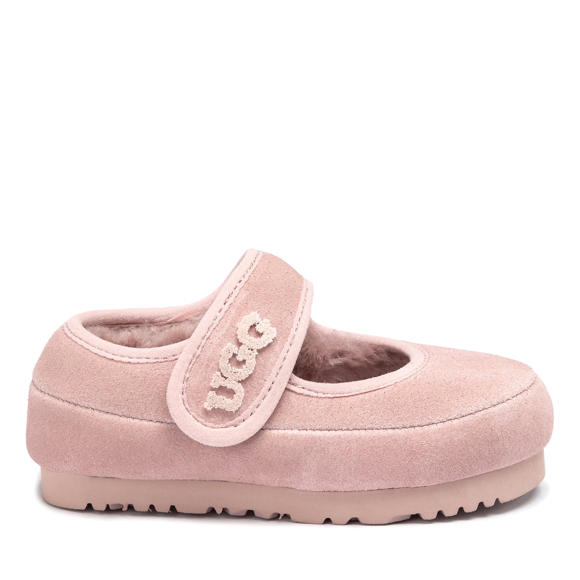Kids Velcro Ugg Slippers in Pink view 17