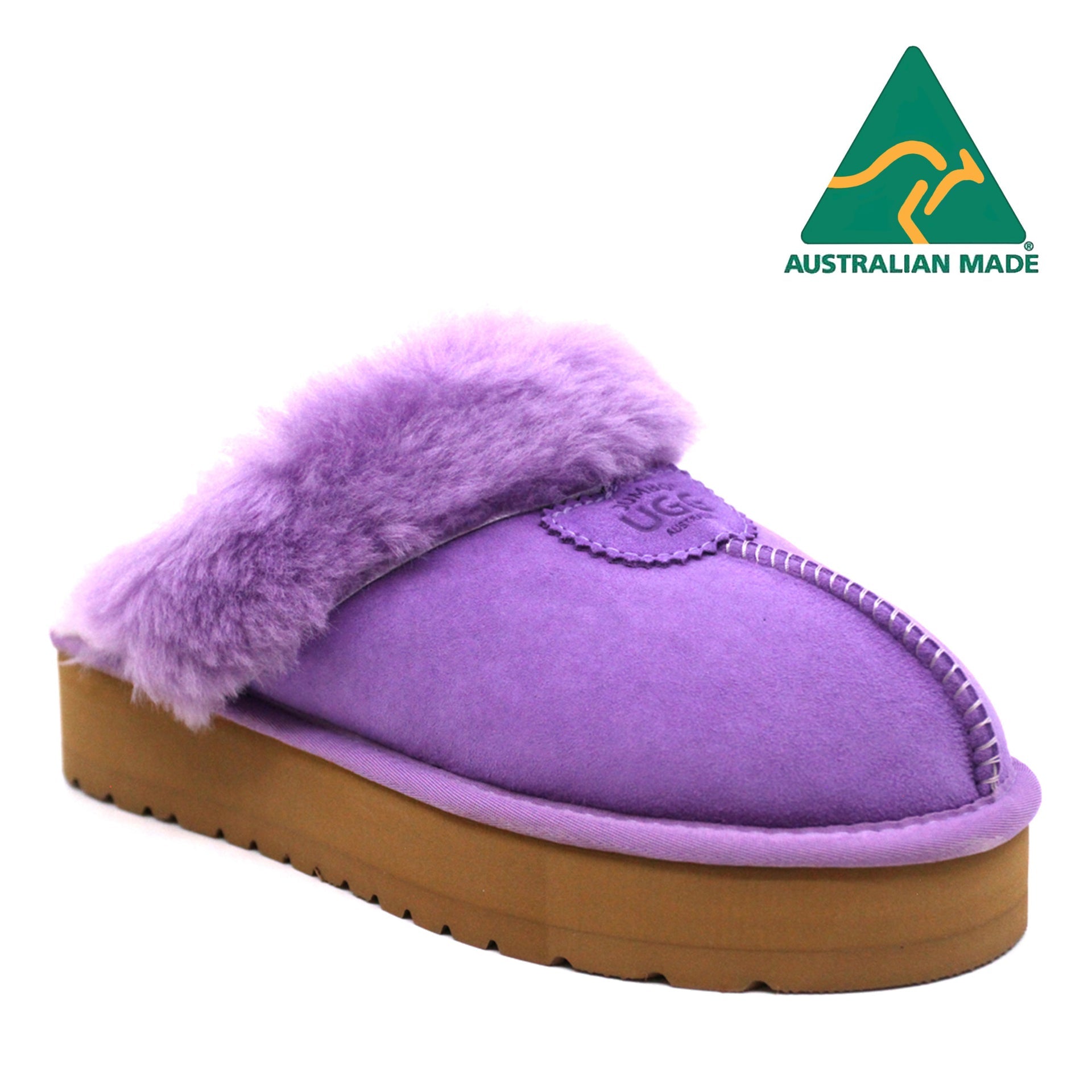 Australian Made - Platform Ladies Scuff Uggs in Royal Purple view 9