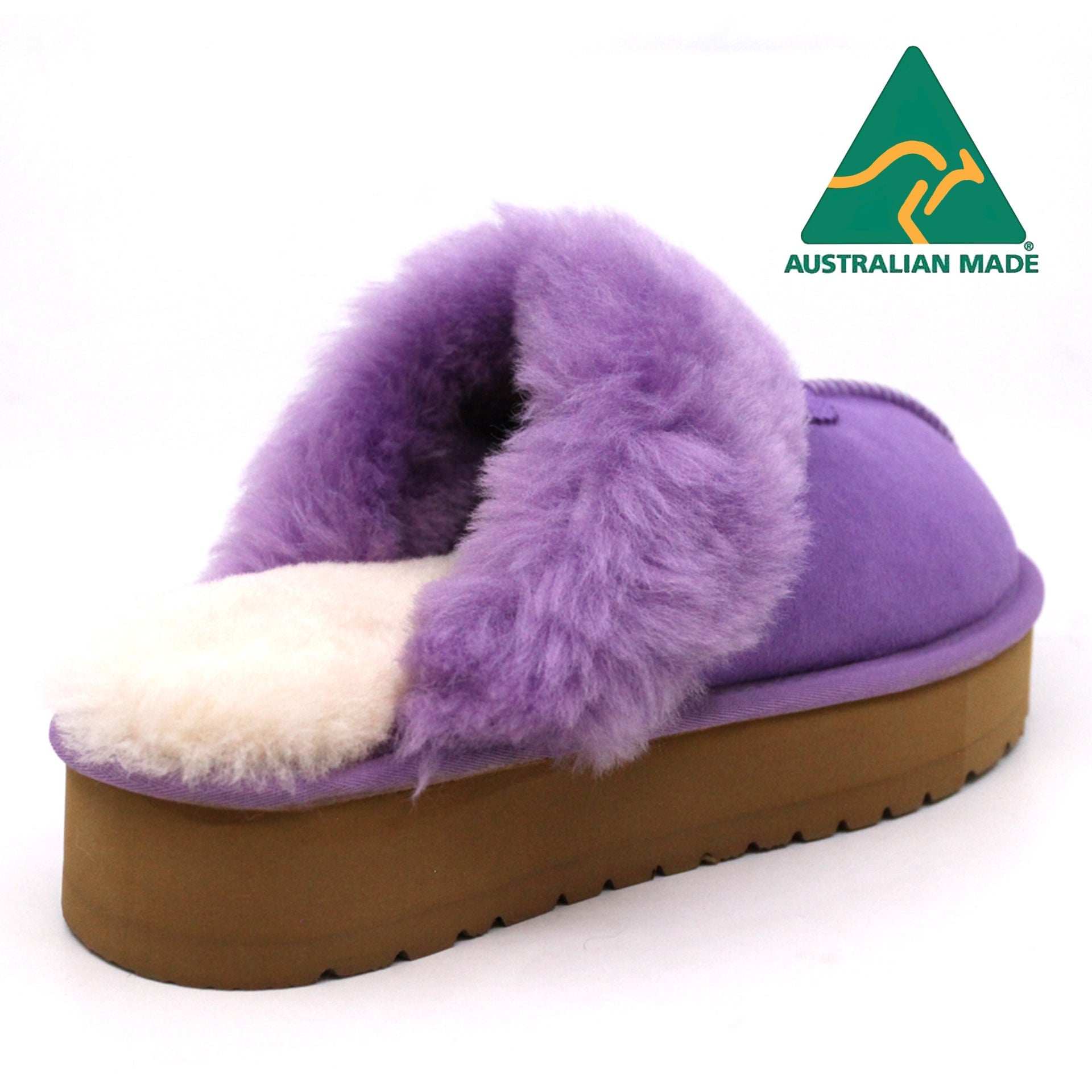 Australian Made - Platform Ladies Scuff Uggs in Royal Purple view 10