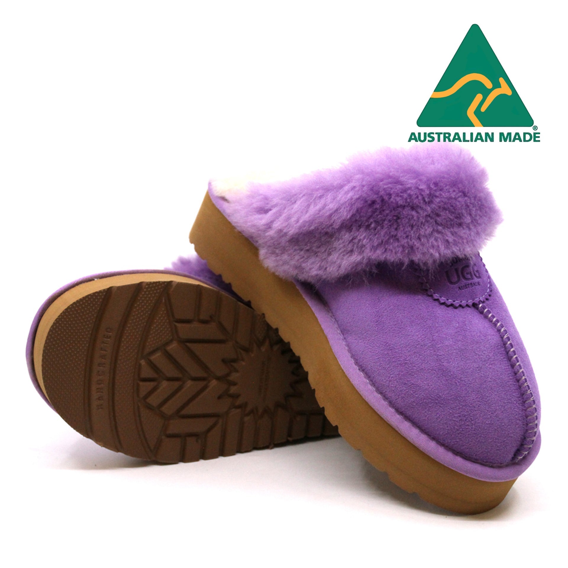 Australian Made - Platform Ladies Scuff Uggs in Royal Purple view 12