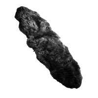 Australian Premium Colored Sheepskin Rug Double in Black view 1