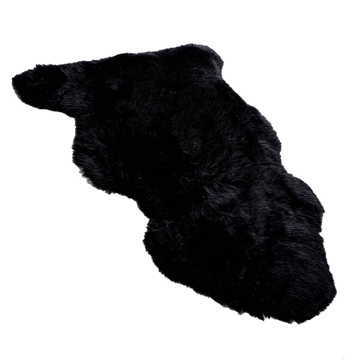 Australian Premium Colored Sheepskin Rug Single in Black view 3