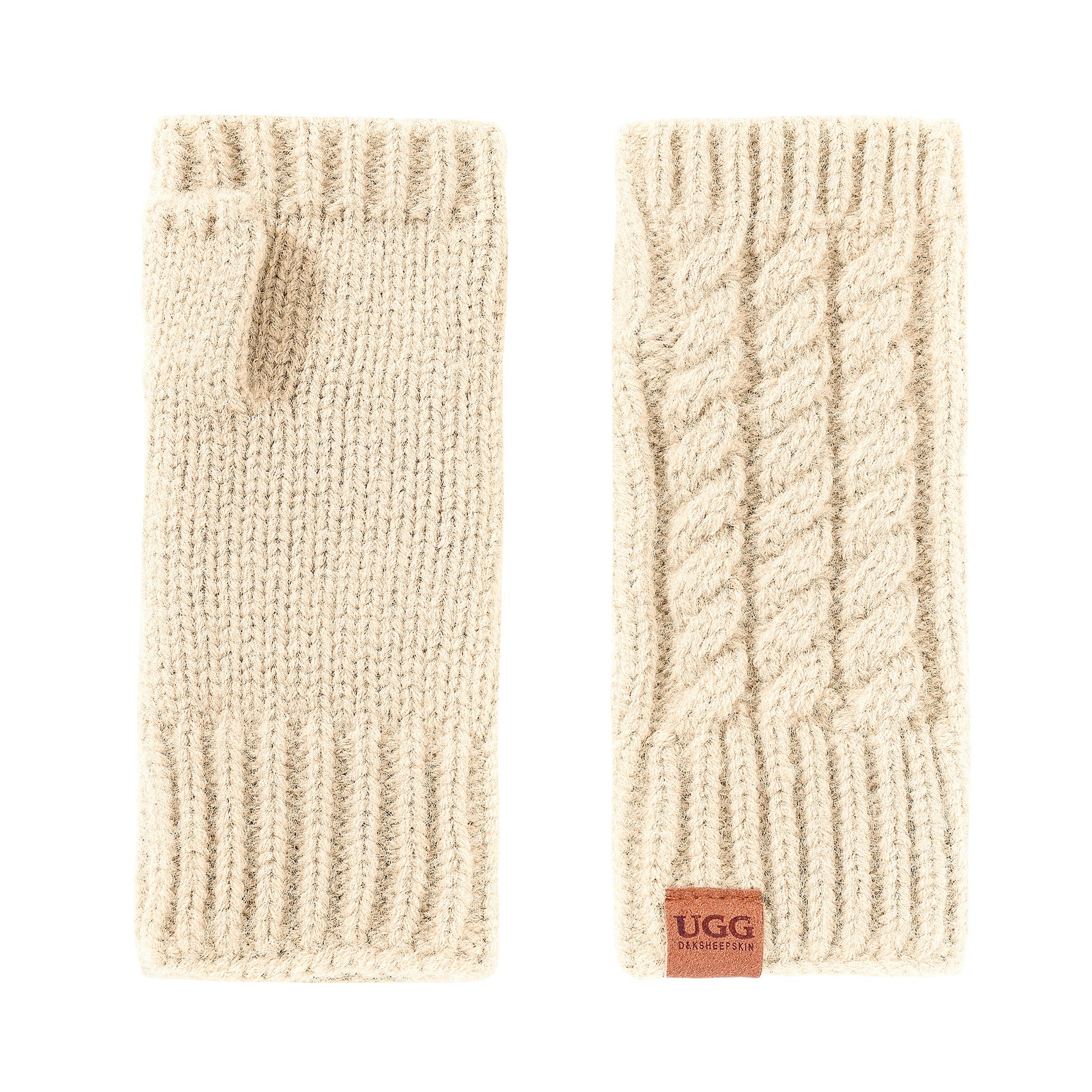 Fingerless Comfy Uggs, women's and men's gloves in Sand view 13