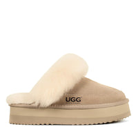 Premium Platform Ugg Slippers, for women in Sand view 6