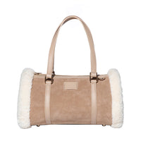 Fluffy Hand Bag Uggs women's fluffy sheepskin hand bag in Beige view 6