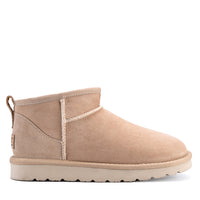 Premium Ultra Mini Ugg Boots, for women and men in Sand view 1