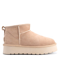 Premium Ultra Mini Platform Ugg Boots, for women in Sand view 5