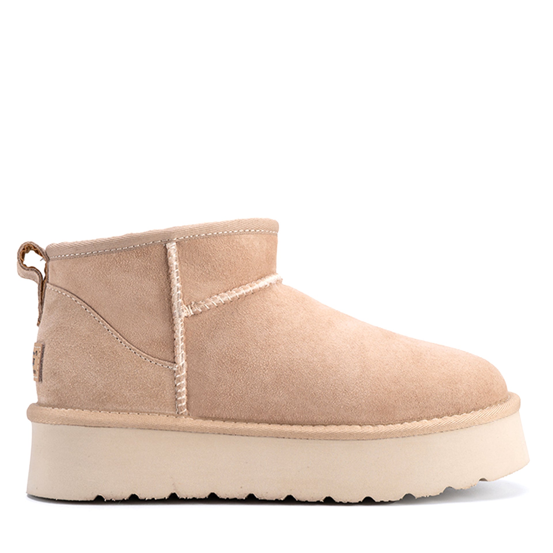 Premium Ultra Mini Platform Ugg Boots, for women in Sand view 5