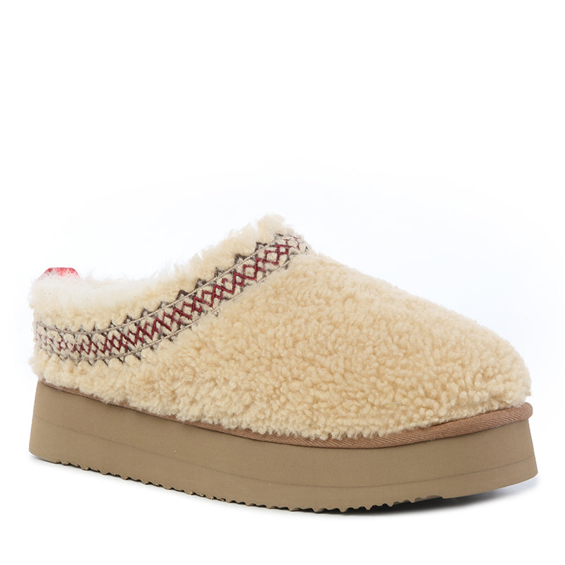 Fluffy Taz Platform Ugg Slippers