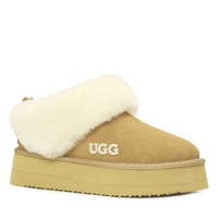 Fluffy Platform Ugg Slippers, for women in Sand view 6