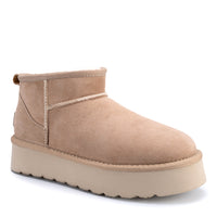 Premium Ultra Mini Platform Ugg Boots, for women in Sand view 7