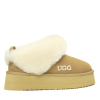 Fluffy Platform Ugg Slippers, for women in Sand view 7