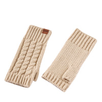 Fingerless Comfy Uggs, women's and men's gloves in Sand view 15