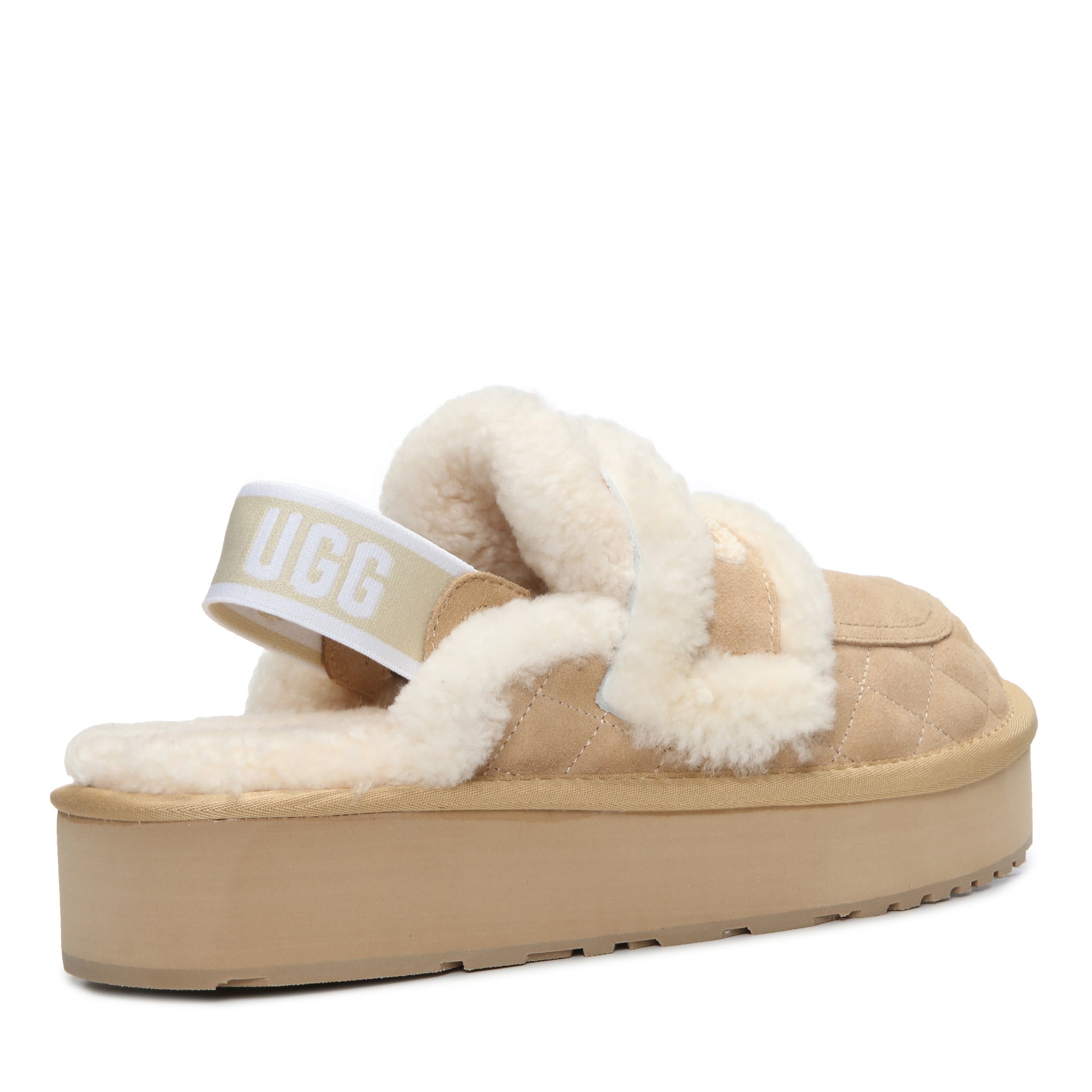 Detachable Platform Fluffy Uggs, women's slippers in Sand view 8
