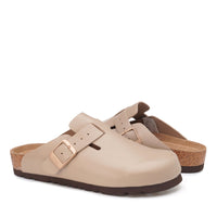 Smooth Leather Ugg Slippers, for women in Sand / Beige view 4