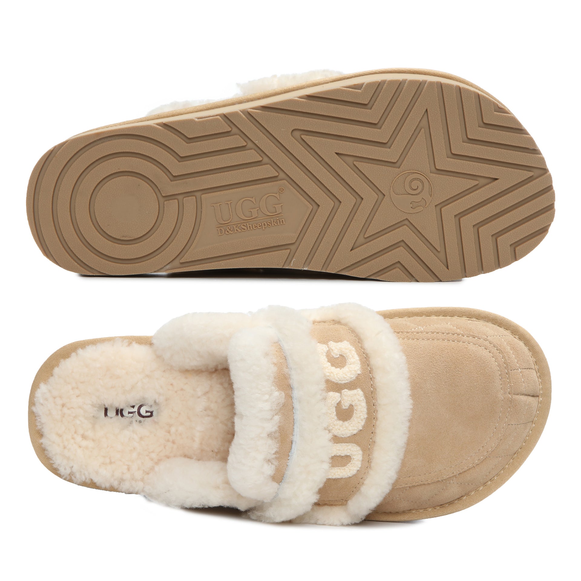 Detachable Platform Fluffy Uggs, women's slippers in Sand view 10