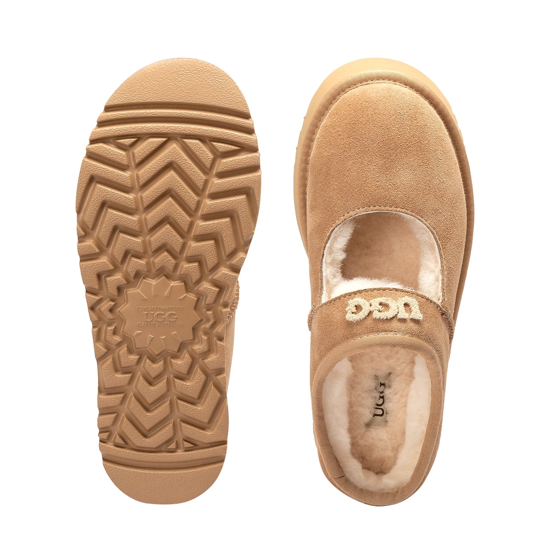 UGG Jaze Logo Platform Slippers, for women in Sand view 15