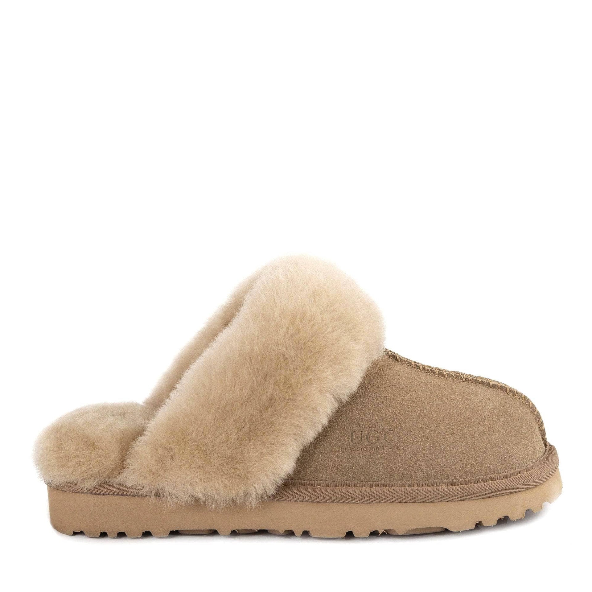 UGG Joan Unisex Scuffette Suede sheepskin scuff slippers view 12