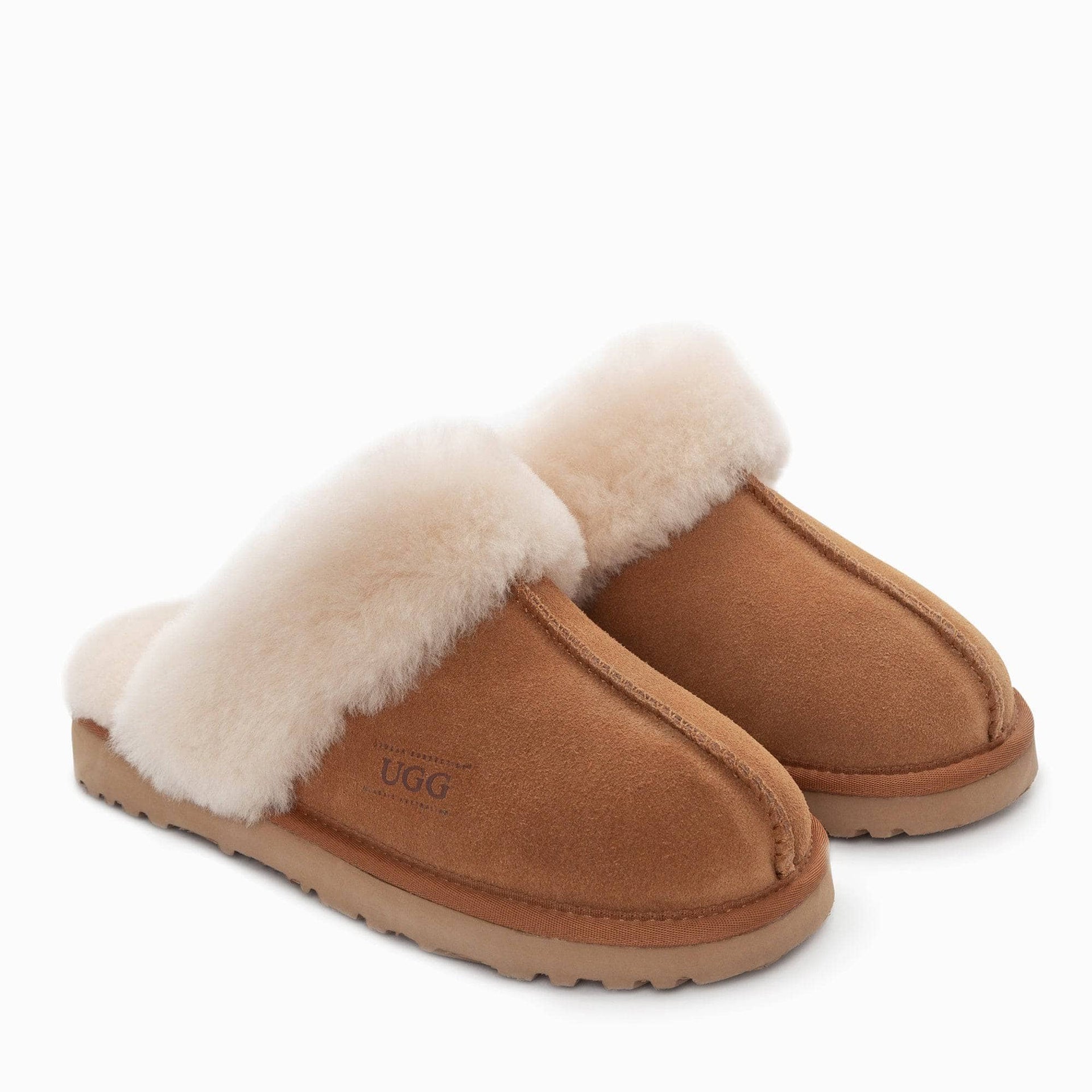 UGG Joan Unisex Scuffette Suede sheepskin scuff slippers view 4