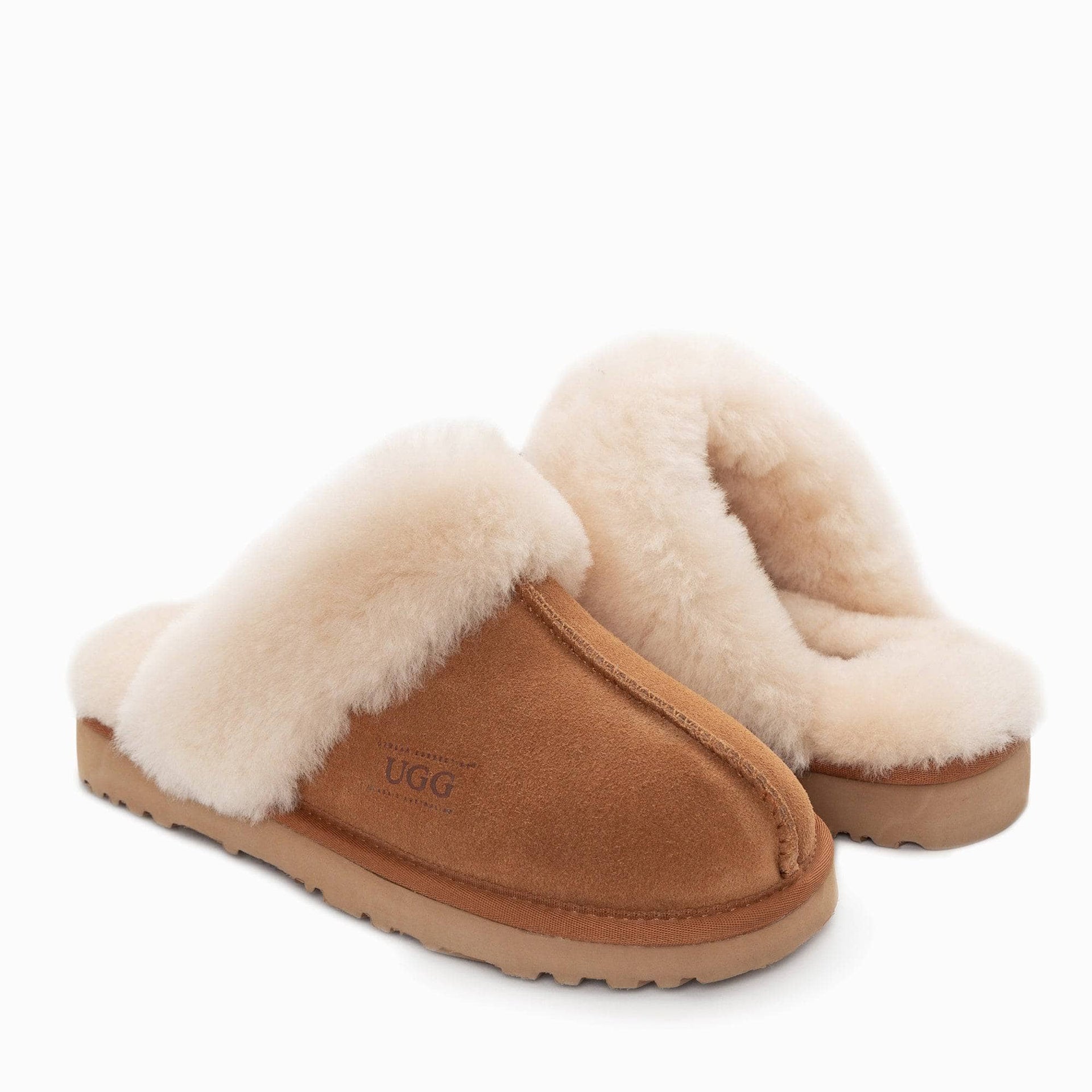 UGG Joan Unisex Scuffette Suede sheepskin scuff slippers view 5