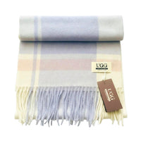 Premium Wool Scarf Uggs, for women and men in White Blue view 22