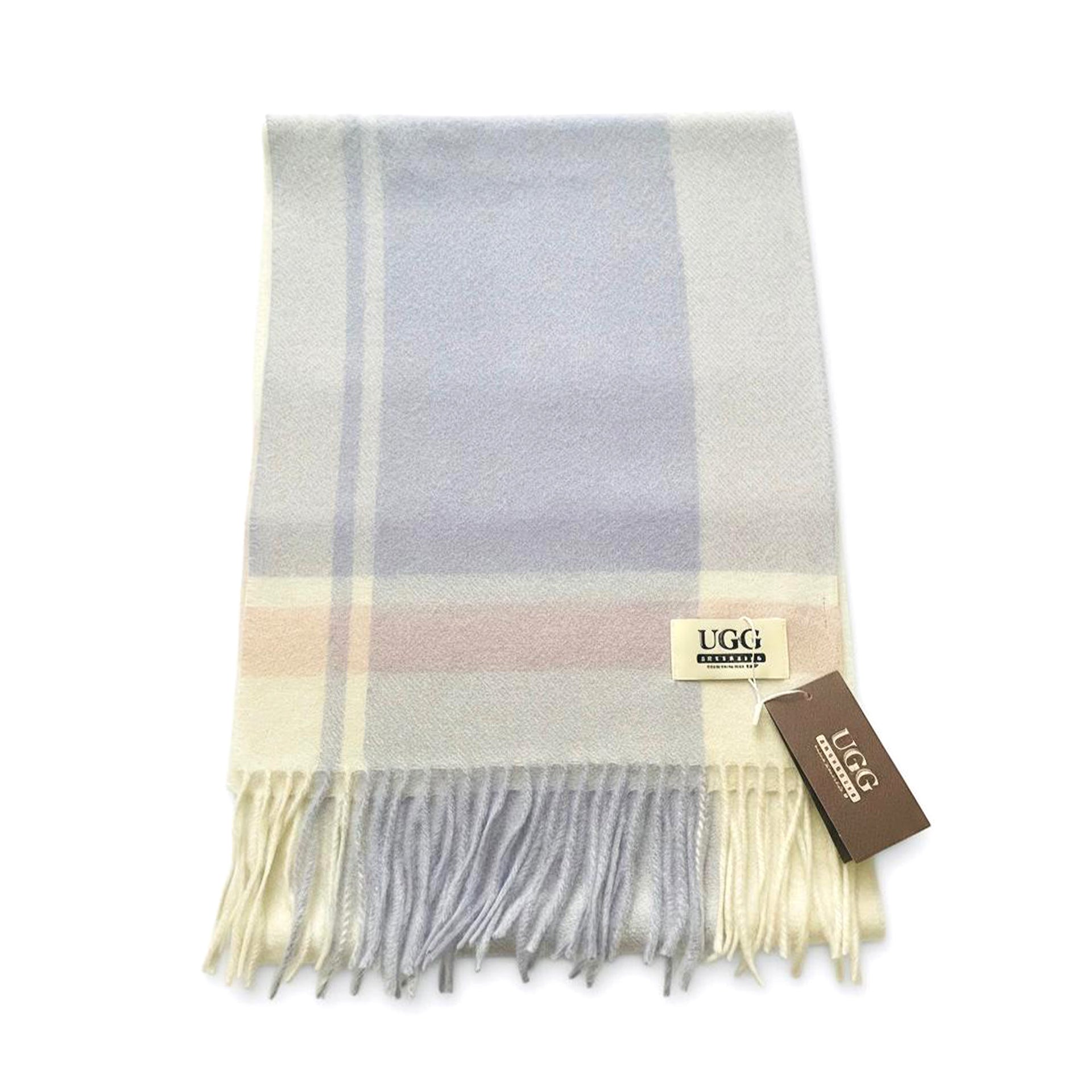 Premium Wool Scarf Uggs, for women and men in White Blue view 23