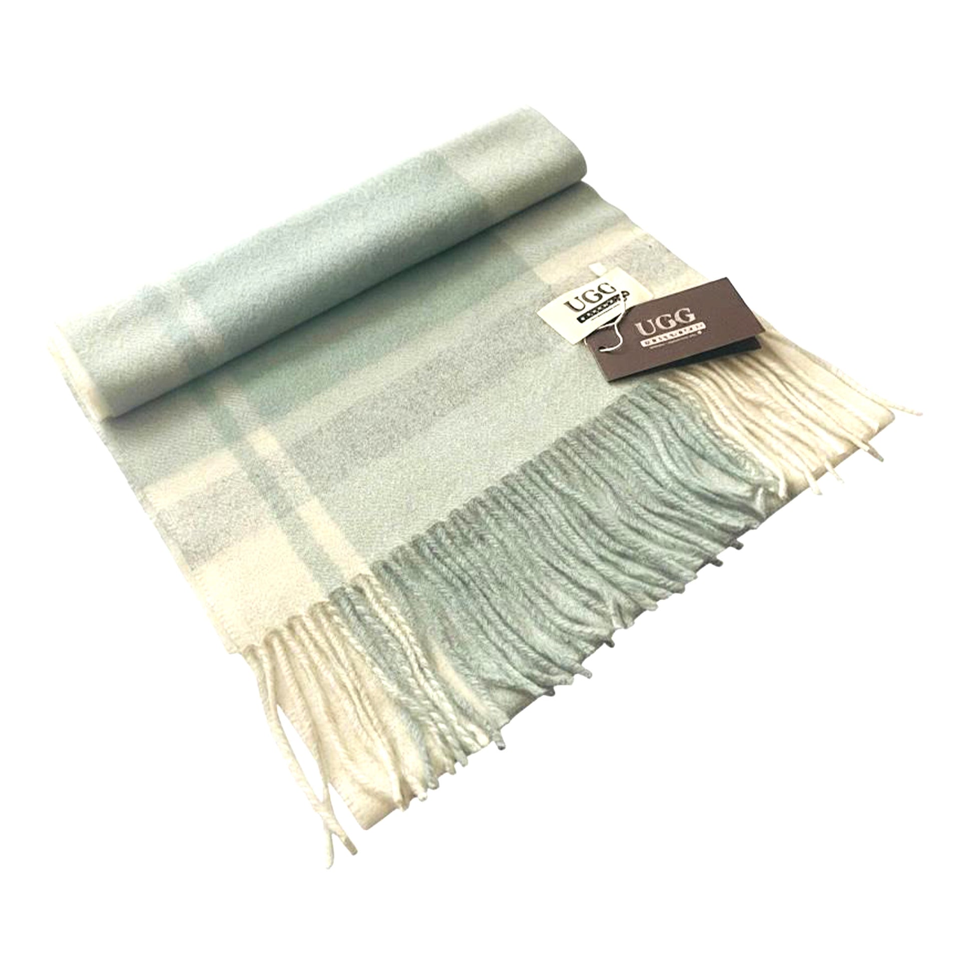 Premium Wool Scarf Uggs, for women and men in White Moss view 25