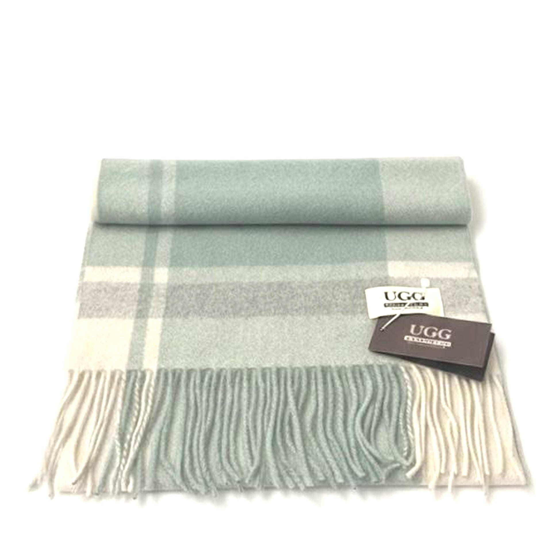 Premium Wool Scarf Uggs, for women and men in White Moss view 26