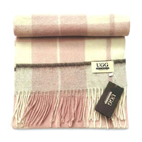 Premium Wool Scarf Uggs, for women and men in White Pink view 30