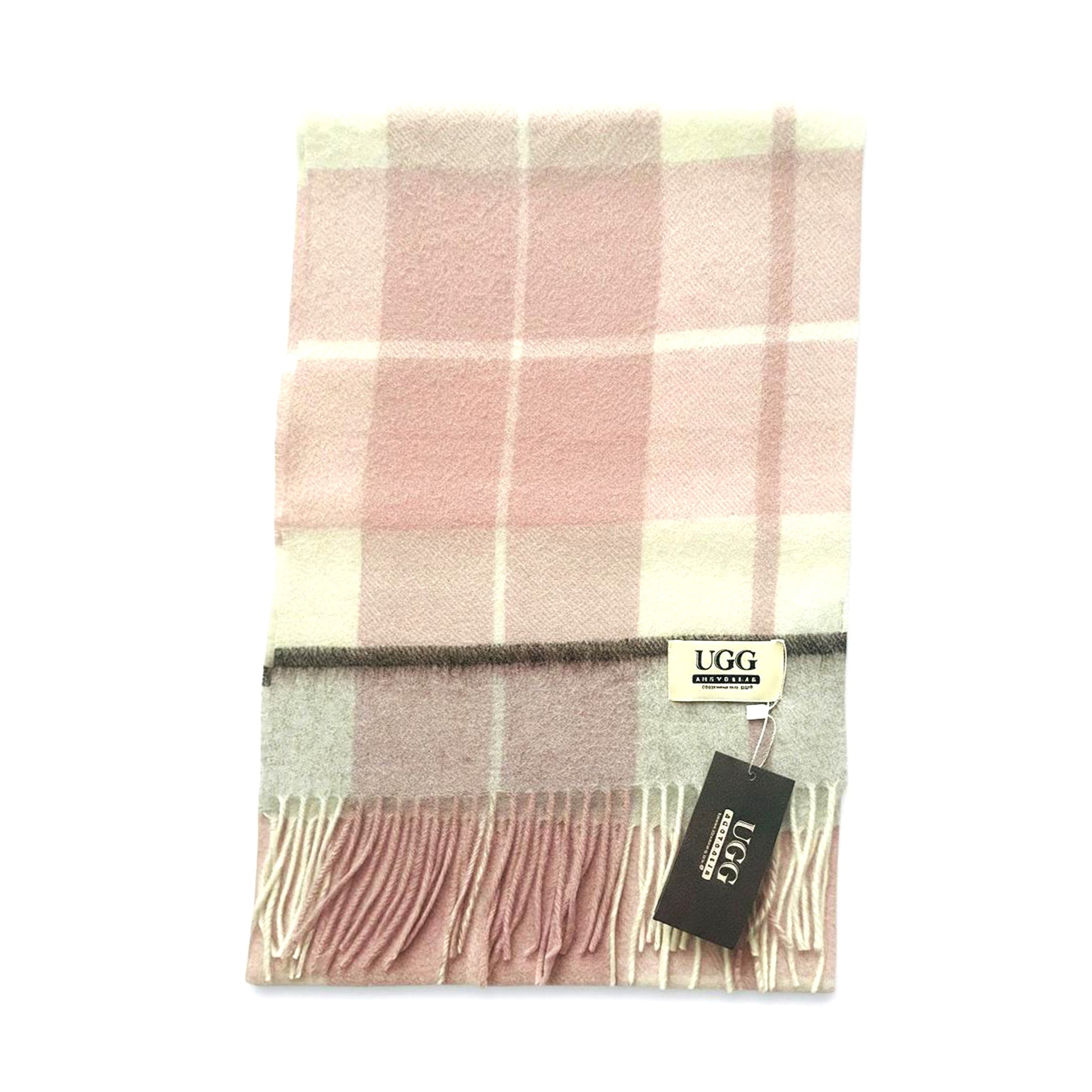 Premium Wool Scarf Uggs, for women and men in White Pink view 31
